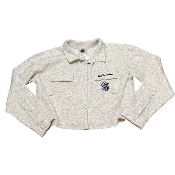 NHL Seattle Kraken L/S Cropped Colllared Sweatshirt Size Small New with tags - Picture 1 of 6